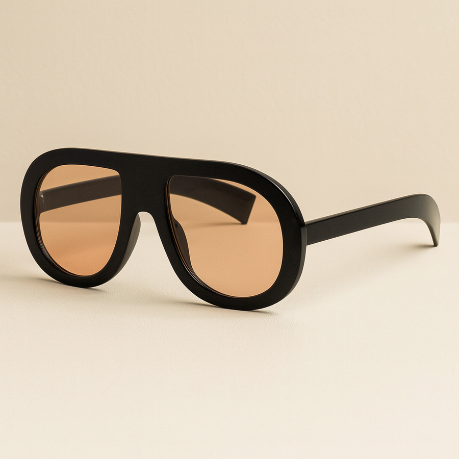 Minimalist Black Oversized Sunglasses – Unisex Modern Style