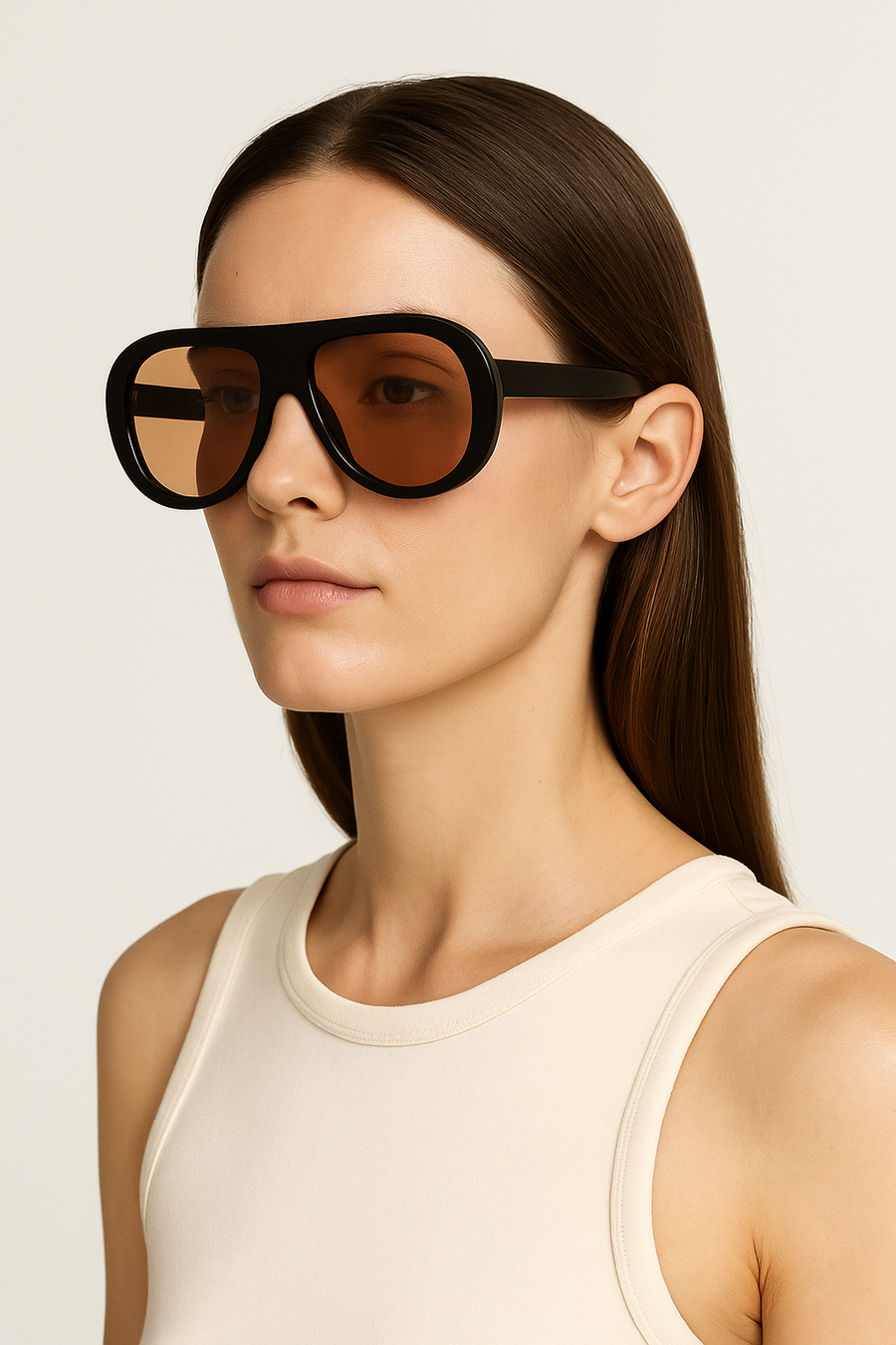 Minimalist Black Oversized Sunglasses – Unisex Modern Style